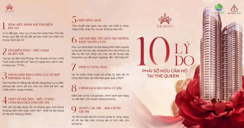 10 lý do đầu tư The Queen 360 Giải Phóng