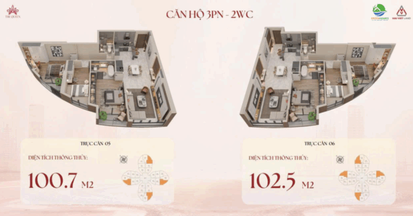 Thiết kế căn hộ The Queen 360 Giải Phóng 3 phòng ngủ