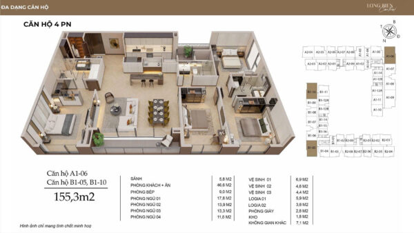 Bán căn hộ 4 phòng ngủ Long Biên Central