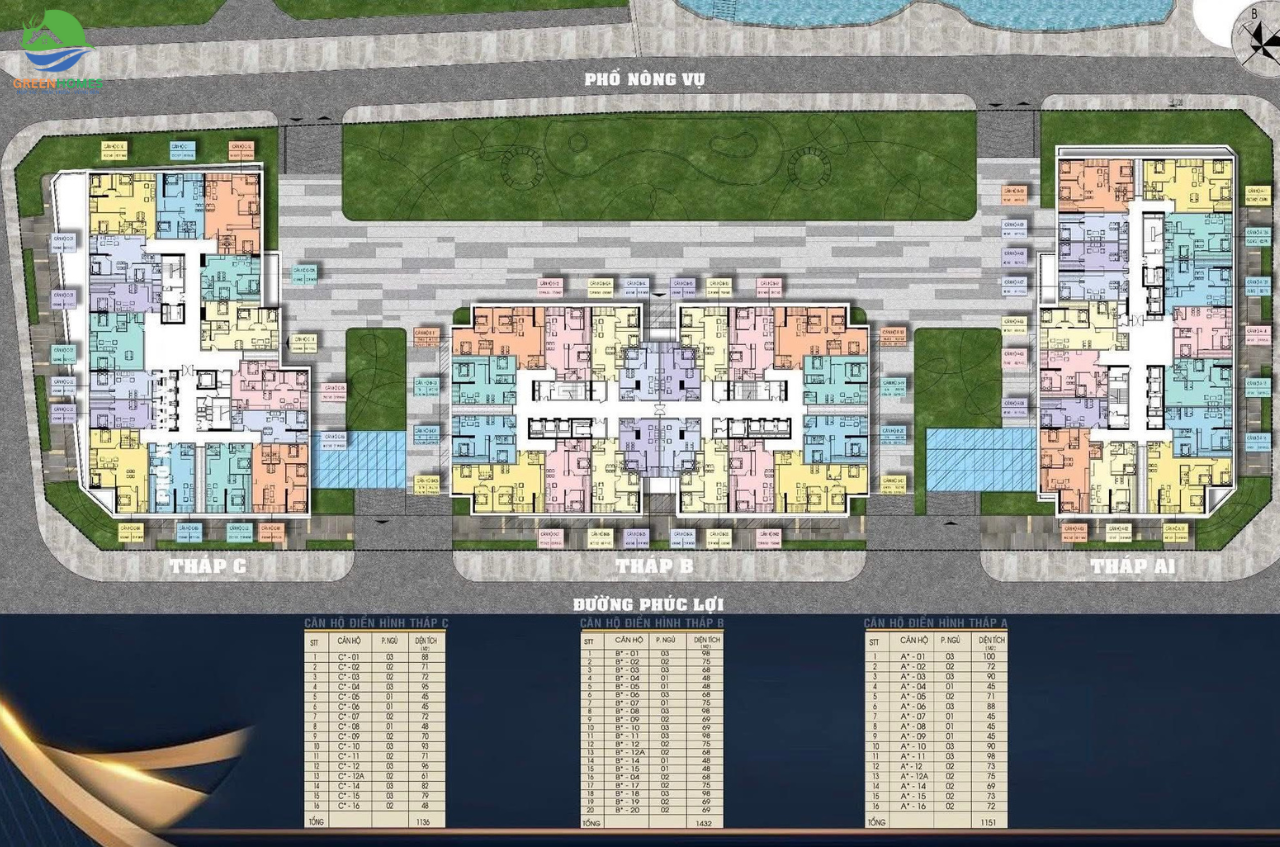 Mặt bằng chung cư Ruby Park Phúc Lợi Long Biên