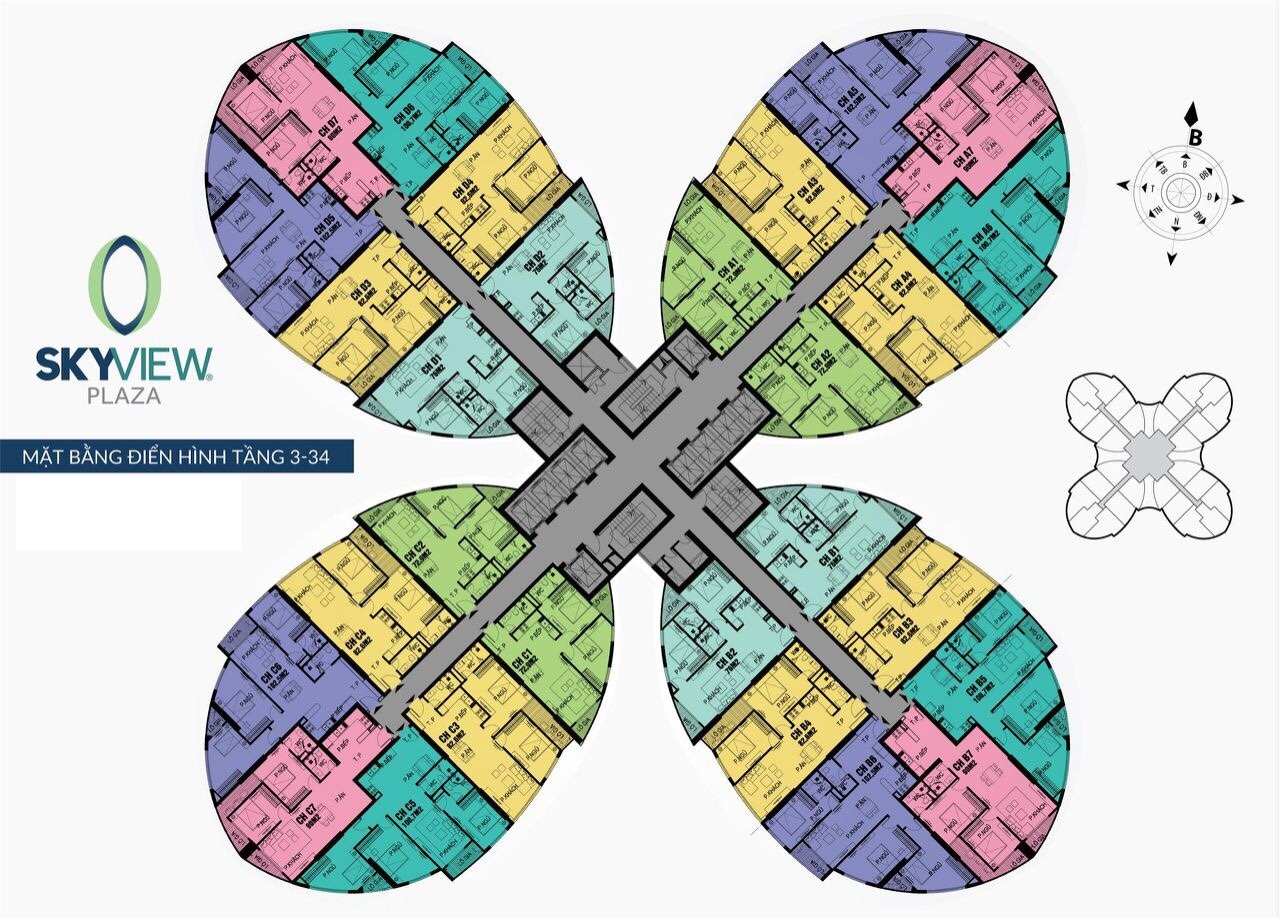 Mặt bằng chung cư The Queen 360 Giải Phóng