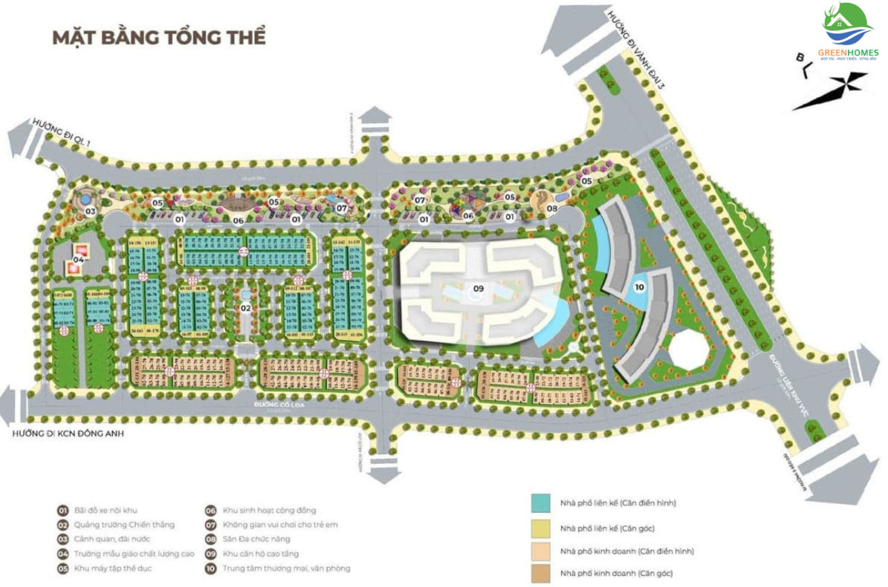 Mặt bằng tổng thể dự án Nhà ở xã hội Uy Nỗ Đông Anh