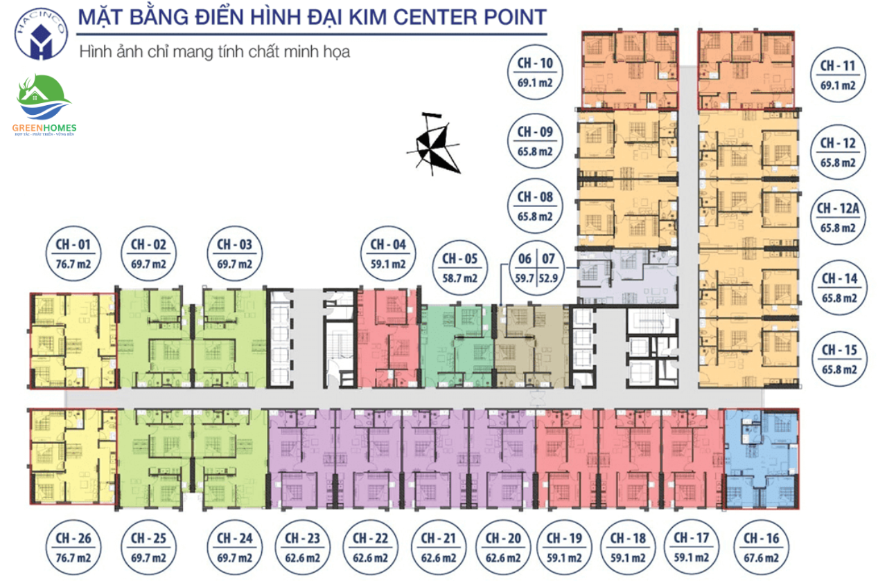 Mặt bằng dự án Nhà ở xã hội HACINCO Nguyễn Xiển