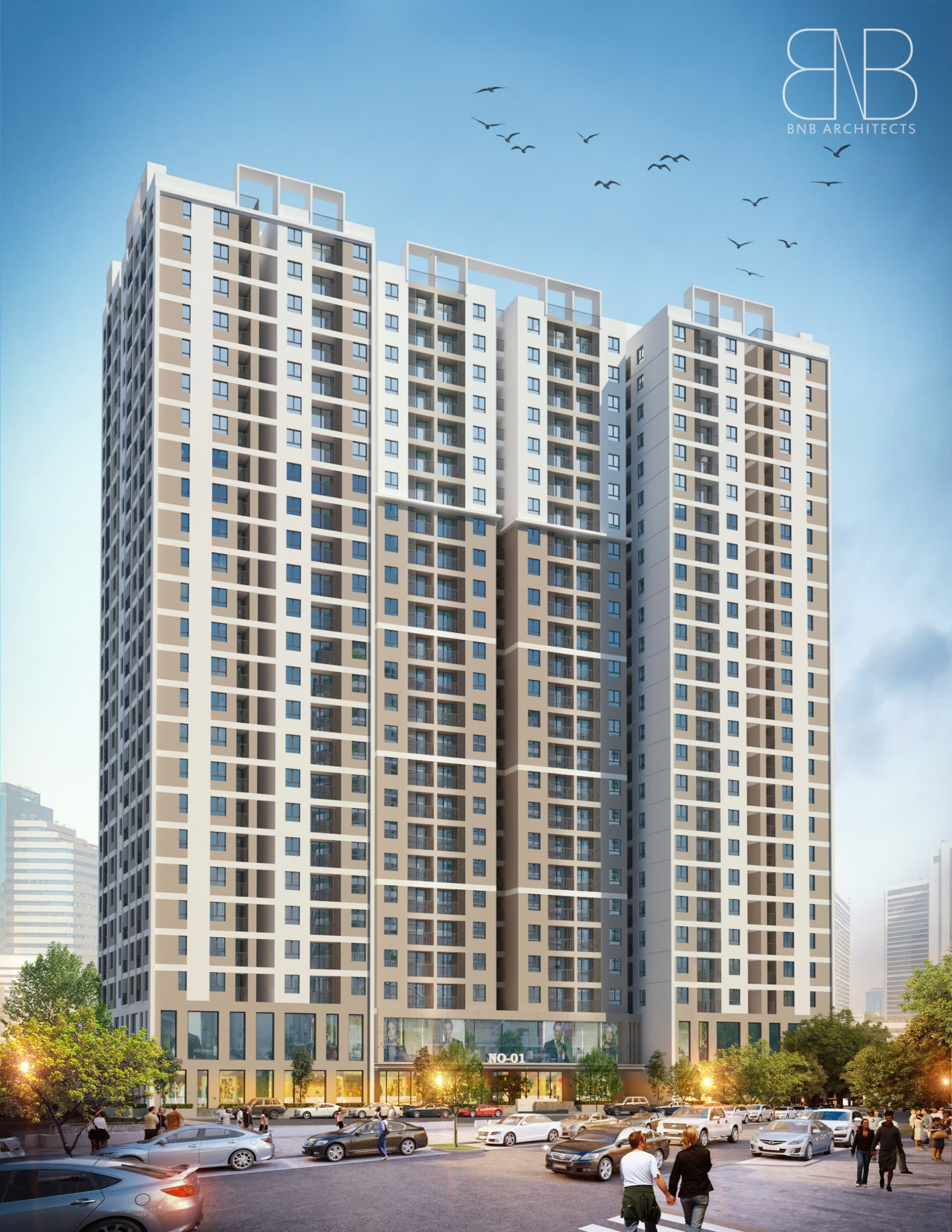 Phối cảnh nhà ở xã hội N01 Melody Linh Đàm