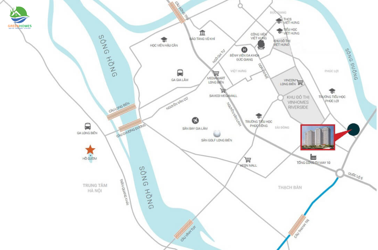 Vị trí chung cư Ruby Park Long Biên