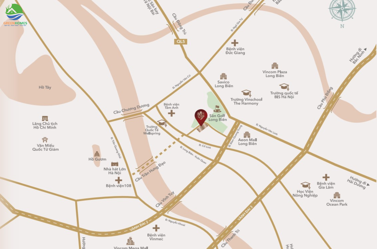 Vị trí dự án Chung cư The Keisho Cổ Linh Long Biên