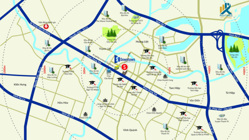 Vị trí dự án Palmy Biztown Thanh Trì