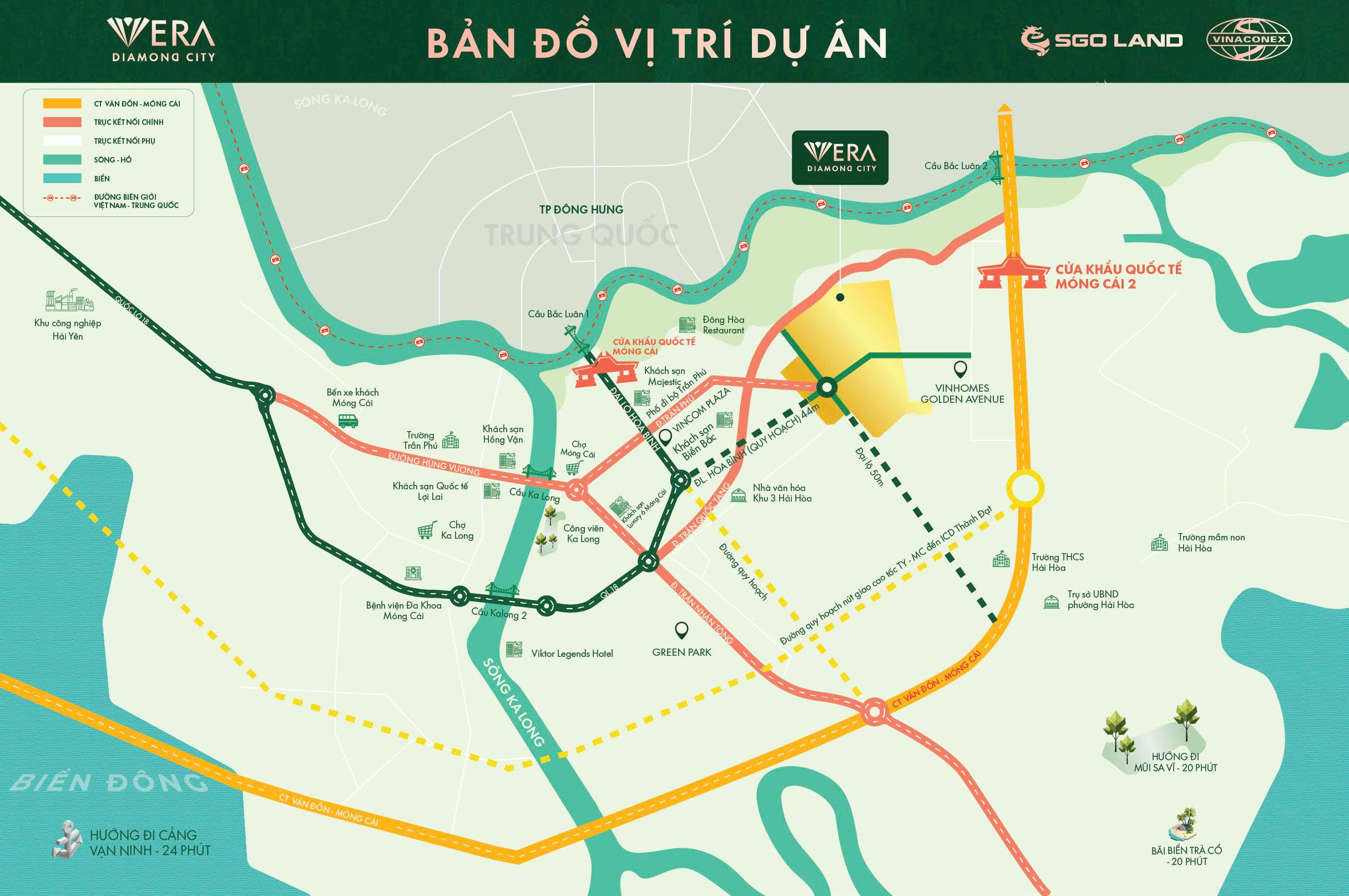 Vị trí dự án Vera Dianmond City Móng Cái