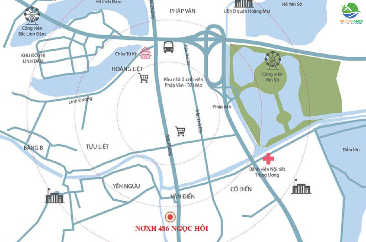 Vị trí Nhà ở xã hội 486 Ngọc Hồi Thanh Trì