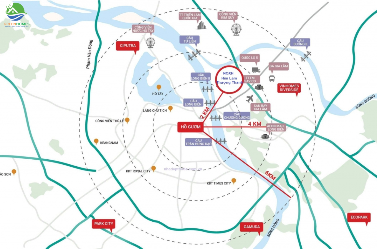Vị trí Nhà ở xã hội Him Lam Thượng Thanh