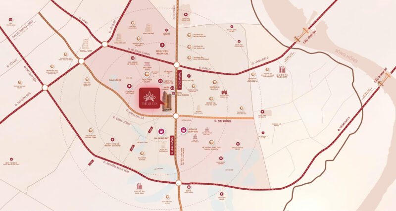 Vị trí The Queen 360 Giải Phóng