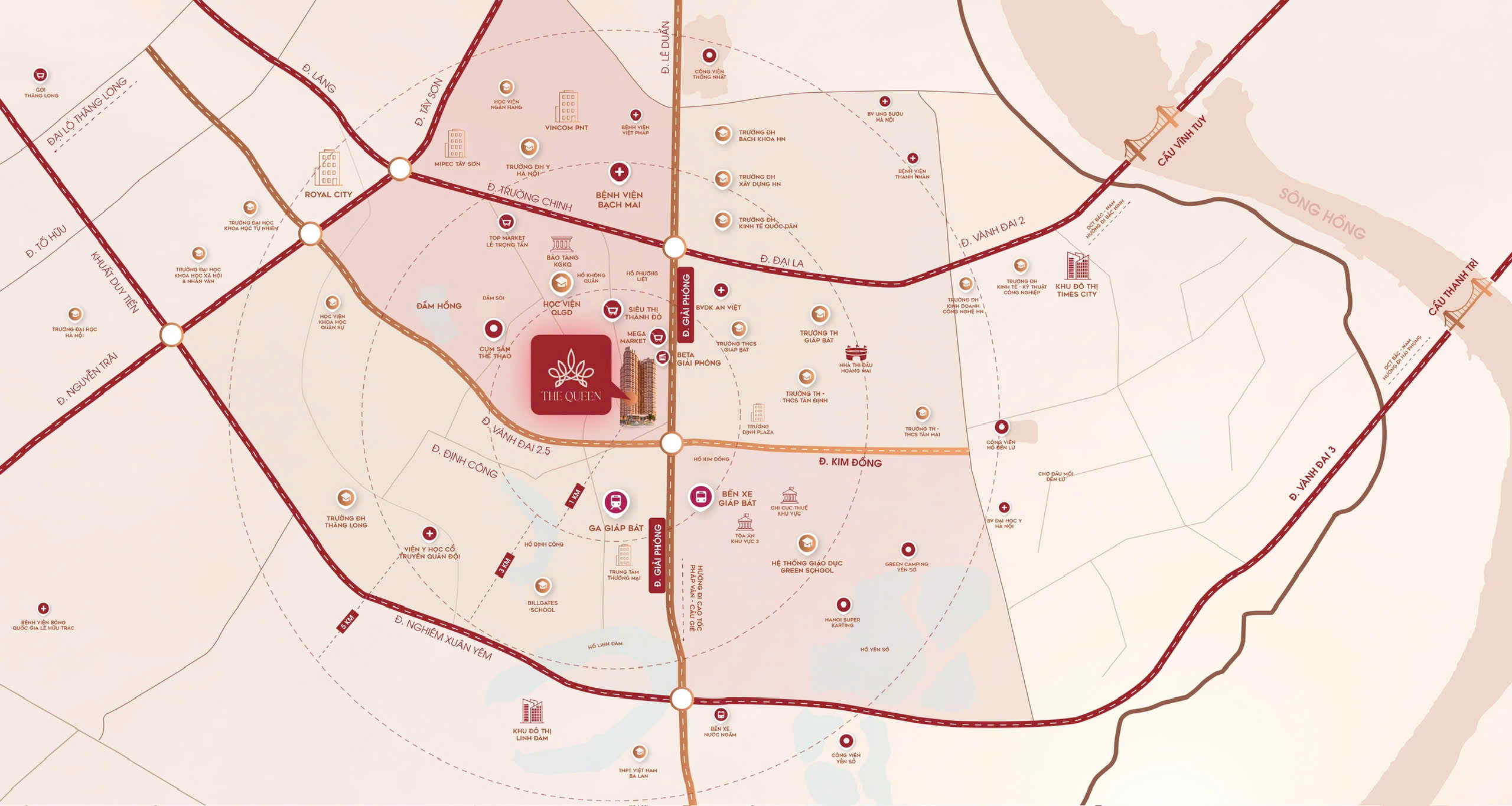 Vị trí The Queen 360 Giải Phóng