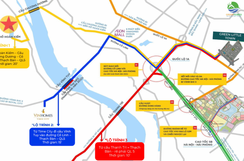 Vị trí Green Little Town Cổ Bi Gia Lâm