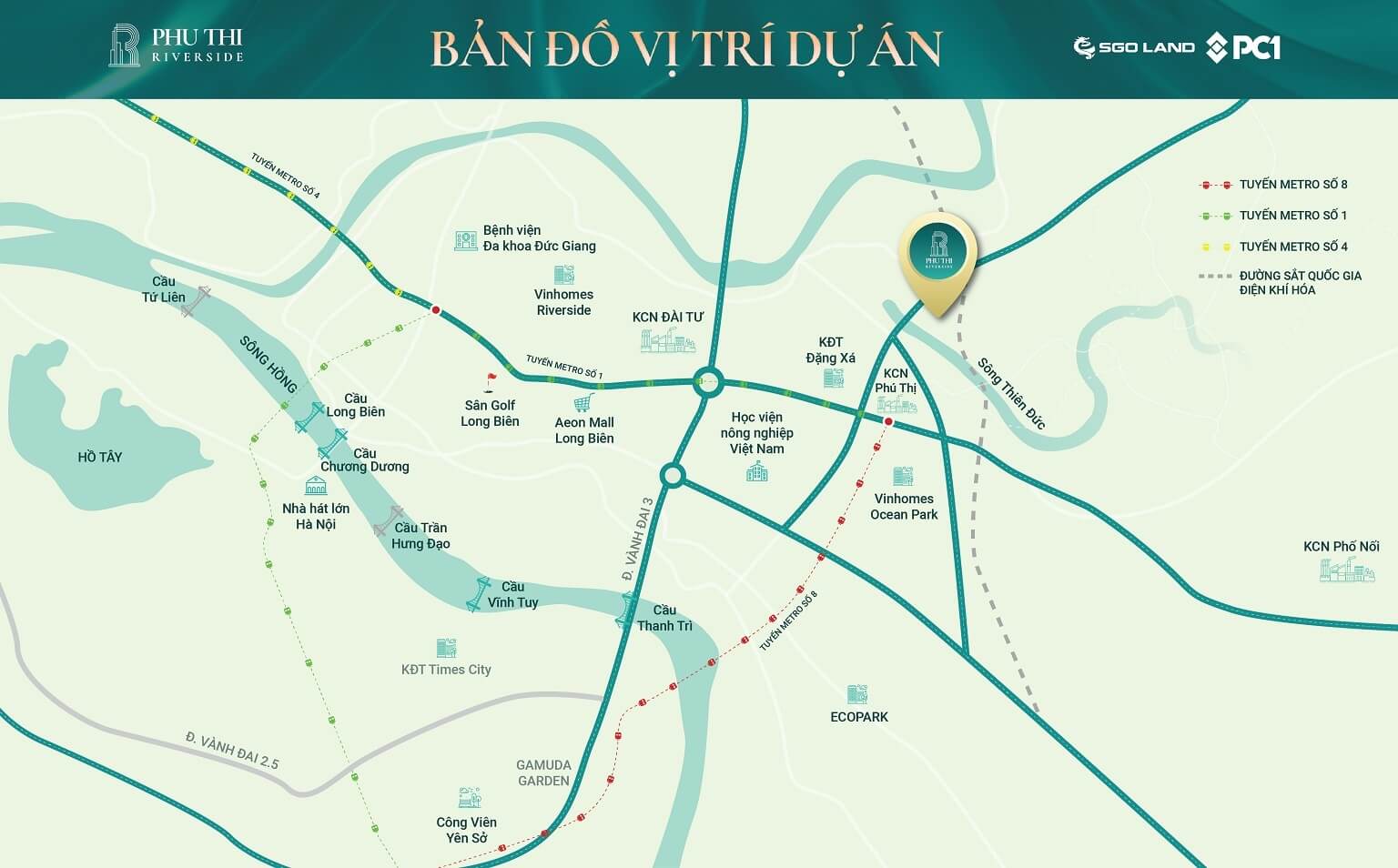 Vị trí dự án Phú Thị Riverside Gia Lâm